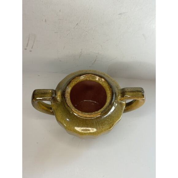 Gonder Original #33 Sugar No Lid- Rare Yellow Glaze w Brown Drip Perfect Cond. - Picture 2 of 6